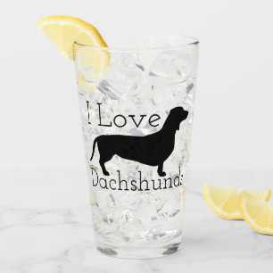 Verre Teckels d'amour de la silhouette I de chien de