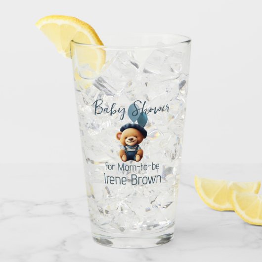 Verre Teddy Bear Jean Baby shower (Devant glace)