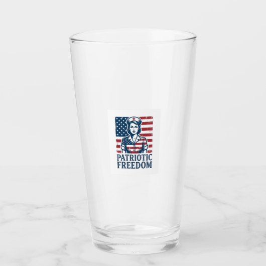 Verre Tee-shirt graphique vectoriel infirmière patriotiq (Devant)