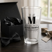 Verre Témoin de mariage moderne monogramme simple
