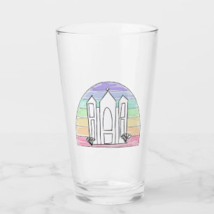 Verre Temple LDS Salt Lake City coucher de soleil arc-en