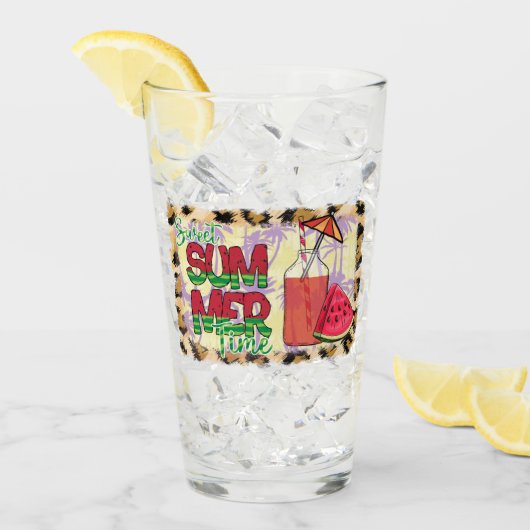 Verre Temps d'été doux | Watermelon, Beach & Leopard (Devant glace)