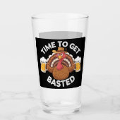 Verre Temps To Get Basted Funny Beer Thanksgiving Turkey (Devant)