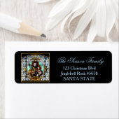 Verre tendu Étiquette de adresse de vacances (En situation)