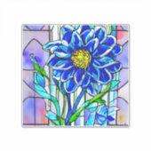 Verre tendu Grand autocollant Autocollant fleur bl (Devant)