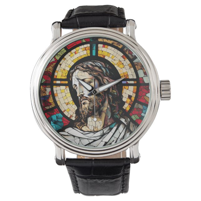 Verre tendu Jésus Design Montre à poignet (devant)