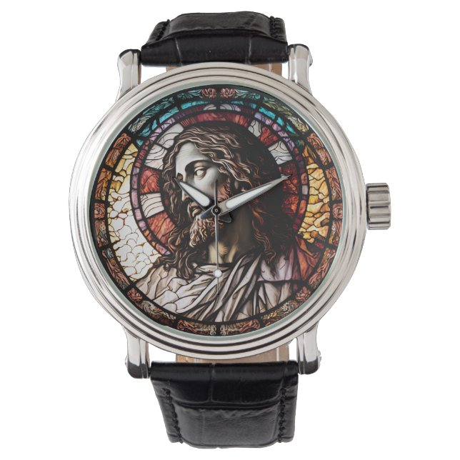Verre tendu Jésus Design Montre à poignet (devant)