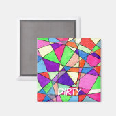 "Verre tendu" Lave-vaisselle Abstrait Magnet d'éta (Recto/Verso)