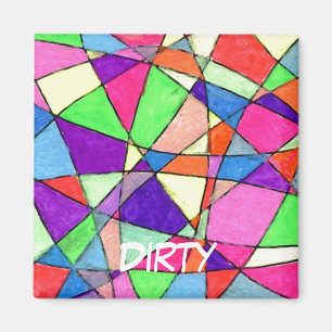 "Verre tendu" Lave-vaisselle Abstrait Magnet d'éta