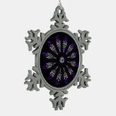 Verre tendu Mandala Pewater Snowflake Ornement (Gauche)