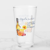 Verre Tequila Sunrise Recette Aquarelle Boisson Mixte (Devant)