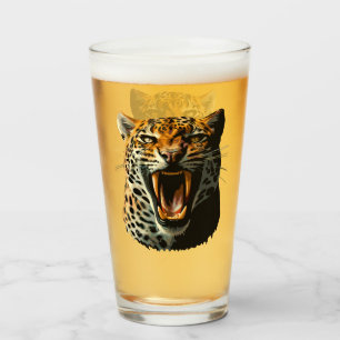 Verre Tête d'attaque du léopard