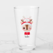 Verre Tête de renne de Père Noël Noël mignonne (Dos)