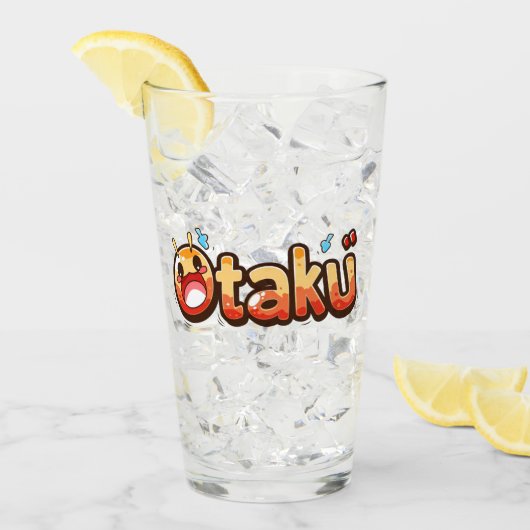 Verre Texte amusant Otaku (Devant glace)