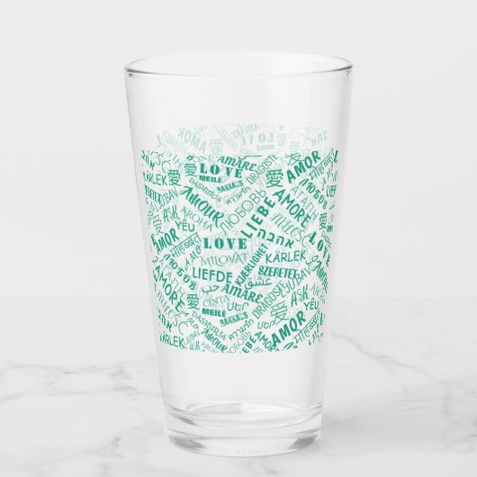 Verre texte d'amour multilingue - Choisir les coul (Devant)
