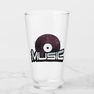 Verre Texte de musique avec enregistrement vinyle