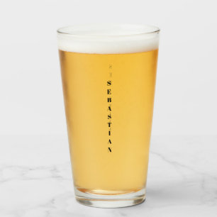 Verre Texte de nom vertical personnalisé noir minimalist