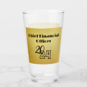 Verre Texte noir sur or - monogramme | (Devant)