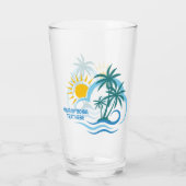 Verre Texte personnalisé Îles tropicales (Dos)
