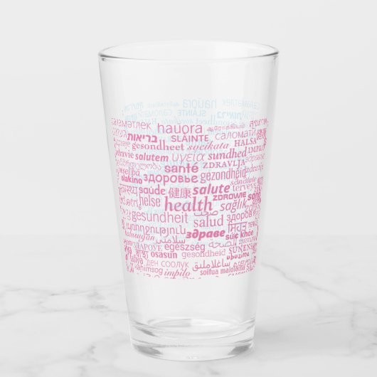 Verre texte santé multilingue - Choisir la couleur (Devant)