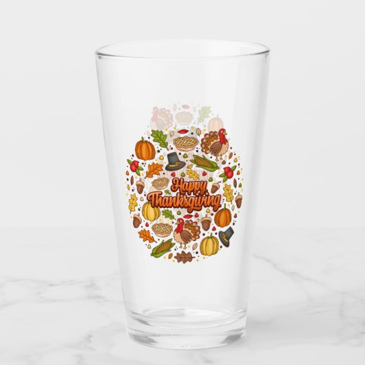 Verre Thanksgiving Moderne Belle Collection Automne (Devant)