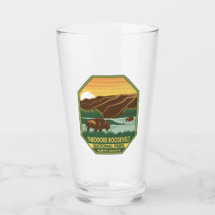 Verre Théodore Roosevelt Parc national Bison Retro