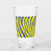 Verre Tiger rayures bleu jaune (Devant)