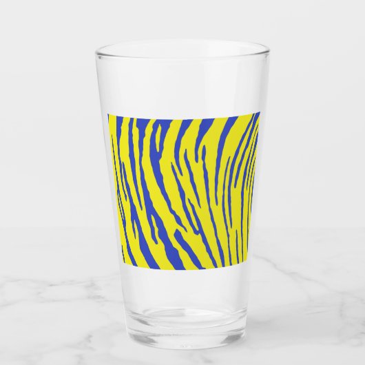 Verre Tiger rayures bleu jaune (Devant)