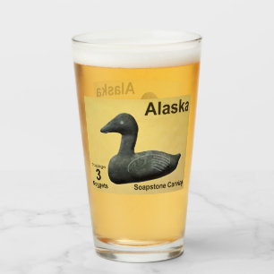 Verre Timbre de l'Eider à tête grise - Timbre-poste d'Al
