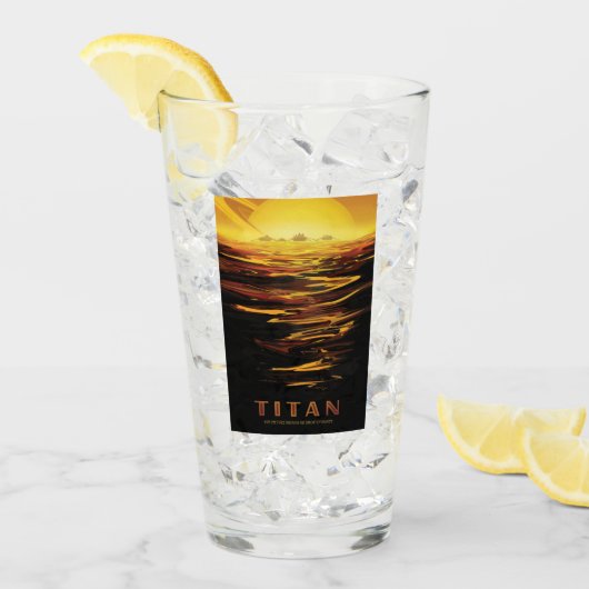 Verre Titan la plus grande lune de la planète Saturne (Devant glace)