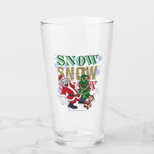 Verre Tom et Jerry Santas By The Tree (Devant)
