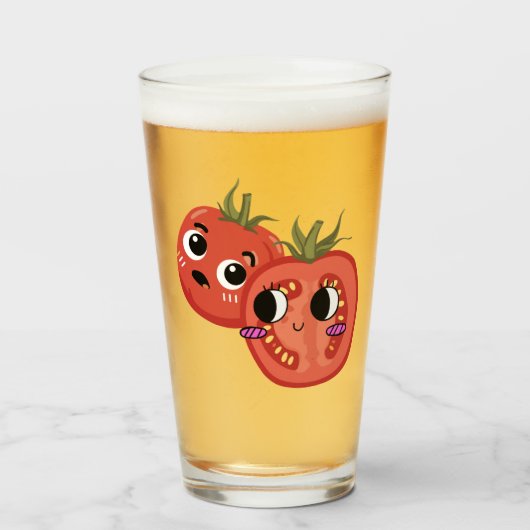Verre Tomate en admiration (Devant (rempli))