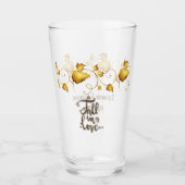 Verre Tomber dans l'amour Mariage d'automne avec les nom (Devant)