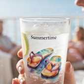 Verre tongs colorés aquarelle personnalisable