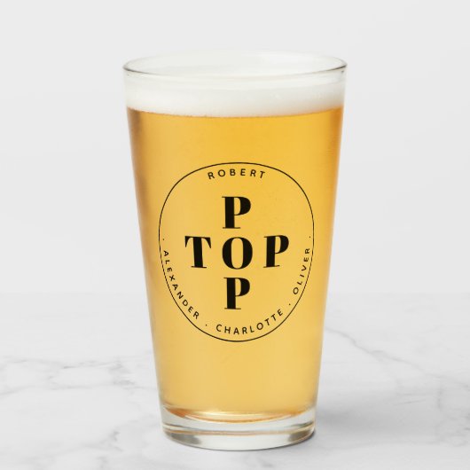 Verre Top Pop Père Papa Personnalisé (Devant (rempli))