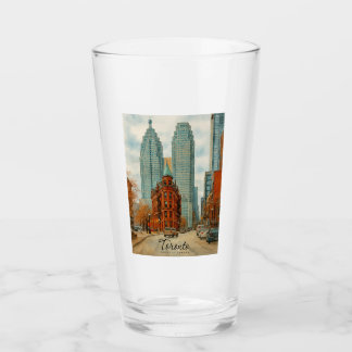 Verre Toronto Skyline Canada Vintage Watercolor