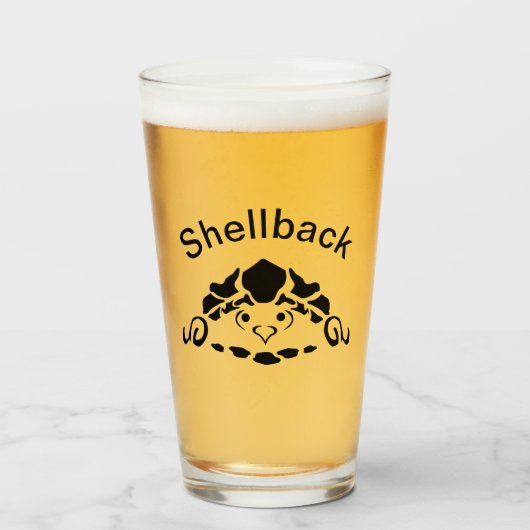 Verre Tortue effrayée se cachant dans sa coque (Devant (rempli))