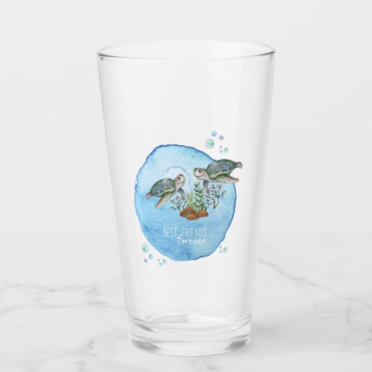 Verre Tortues de mer BFF - Cadeaux personnalisés Best Fr (Devant)