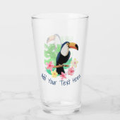 Verre Toucan Avec Fleurs Tropicales (Dos)