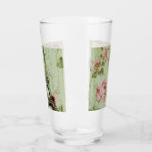 Verre tour de l' eiffel de paris à fleurs roses de print (Gauche)