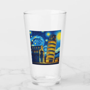 Verre Tour Starry Night Leaning De Pise Italie