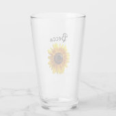 Verre Tournesol jaune ensoleillé avec abeille personnali (Dos)