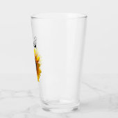 Verre Tournesol jaune ensoleillé avec abeille personnali (Gauche)