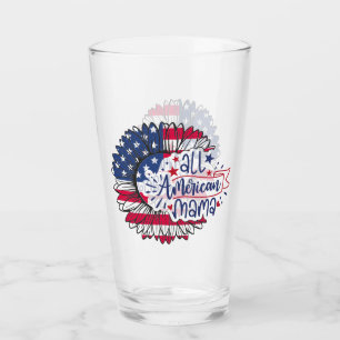 Verre Tous les américains Mama Rouge Blanc Bleu Drapeau
