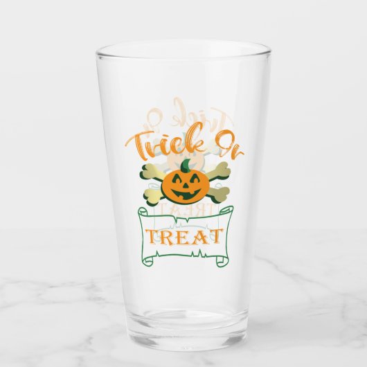 Verre Tracer ou traiter les os croisés citrouille Hallow (Devant)