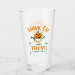 Verre Tracer ou traiter les os croisés Halloween visage