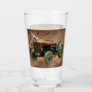 Verre Tracteur rouge vintage Rustic Barn Shop