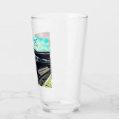 Verre Train bleu et argent (Gauche)