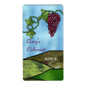 Verre Trait Style Vin Étiquette (Devant)