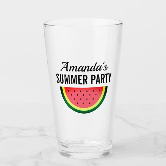 Verre Tranche de pastèque fraîche boisson de fête d'été (Devant)